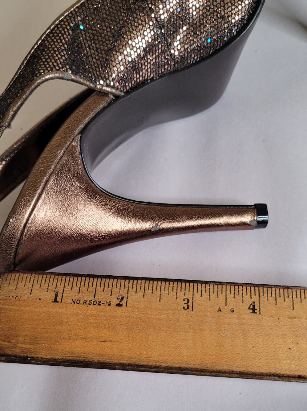 Lulu Townsend Bronze Glitter Stilettos - Picture 7 of 9